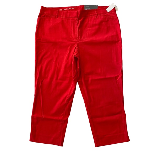 NWT Talbots Perfect Crop Slim-Leg Red Pants Women’s Size 16P - Picture 12 of 12